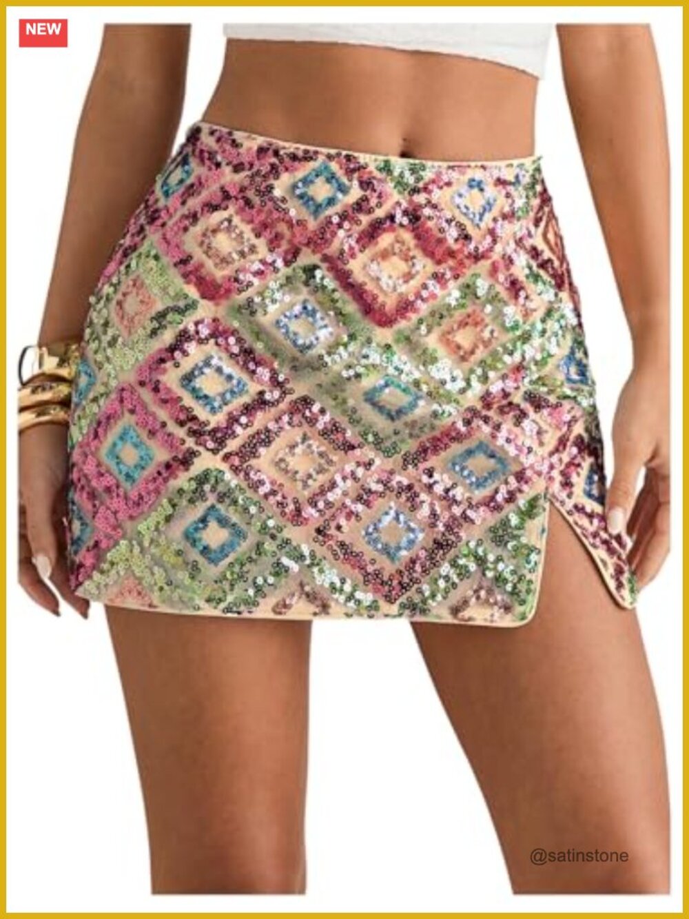 Sequin Low Rise Mini Skirt with Micro Shorts